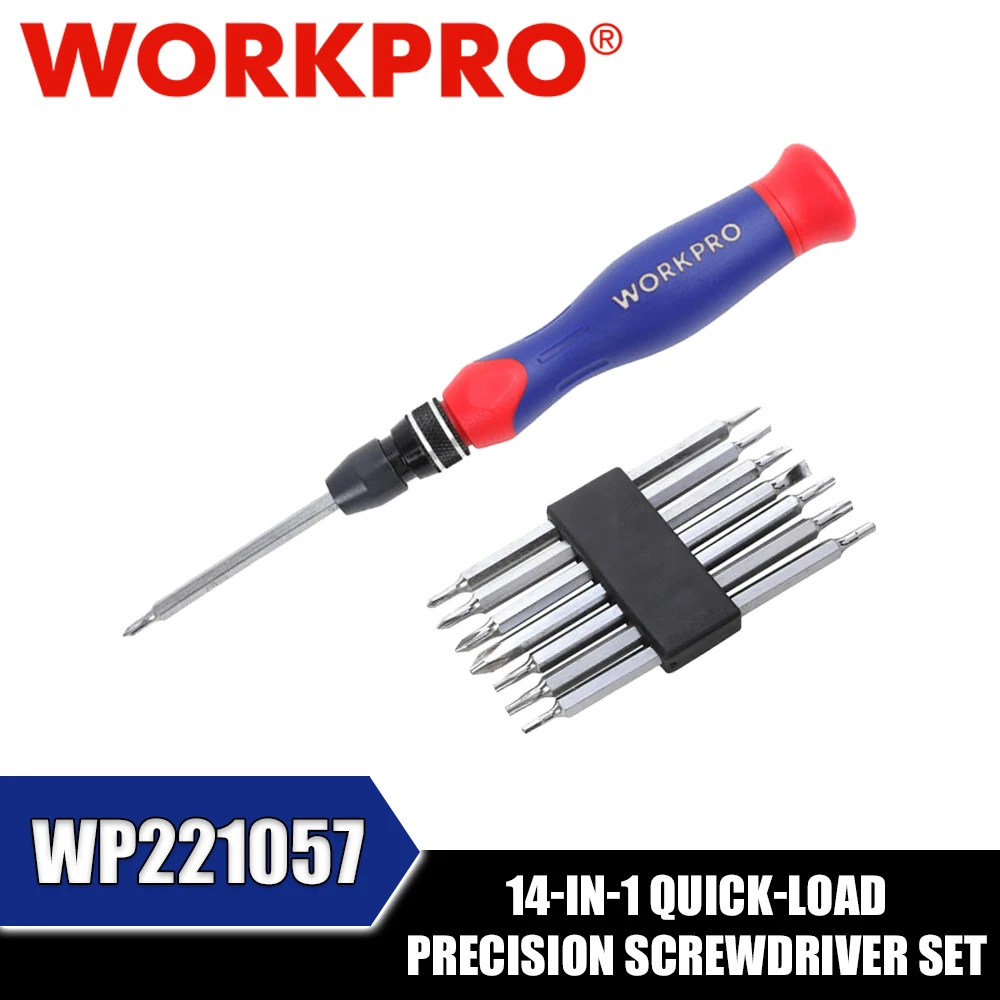 WORKPRO WP221057 14-In-1 Quick-Load Precision Screwdriver Set Power Tool Accessories