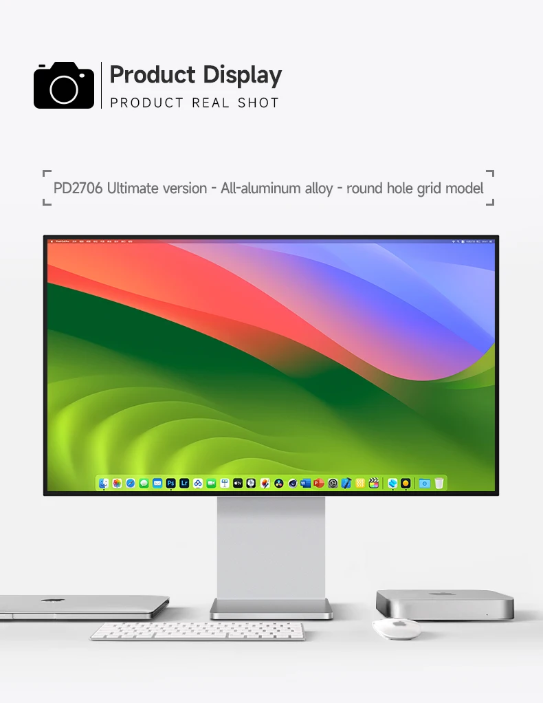 

27" 4K 60Hz LG Graphic Monitor 98% P3 Color 2000:1 for Video Editors&Designers Aluminum alloy metal material body