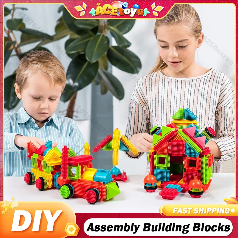 DIY Building Block Child's Bristle Shape Bricks Assembly Kids Intellectual Modeling Interactive Parent-Child Educational Toys