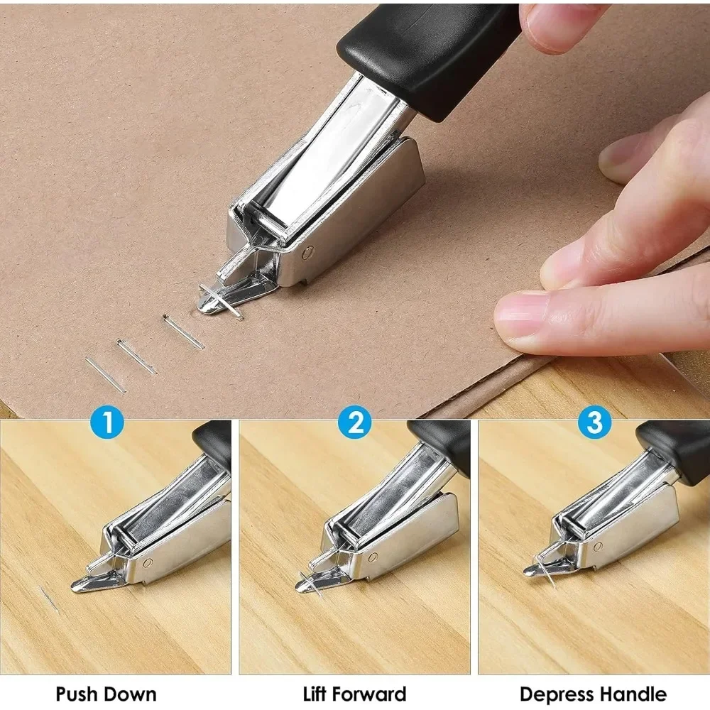 ホッチキスツール 頑丈なフラットホッチキス、人間工学に基づいたハンドル、段ボール箱の室内装飾用およびカーペット用ホッチキス