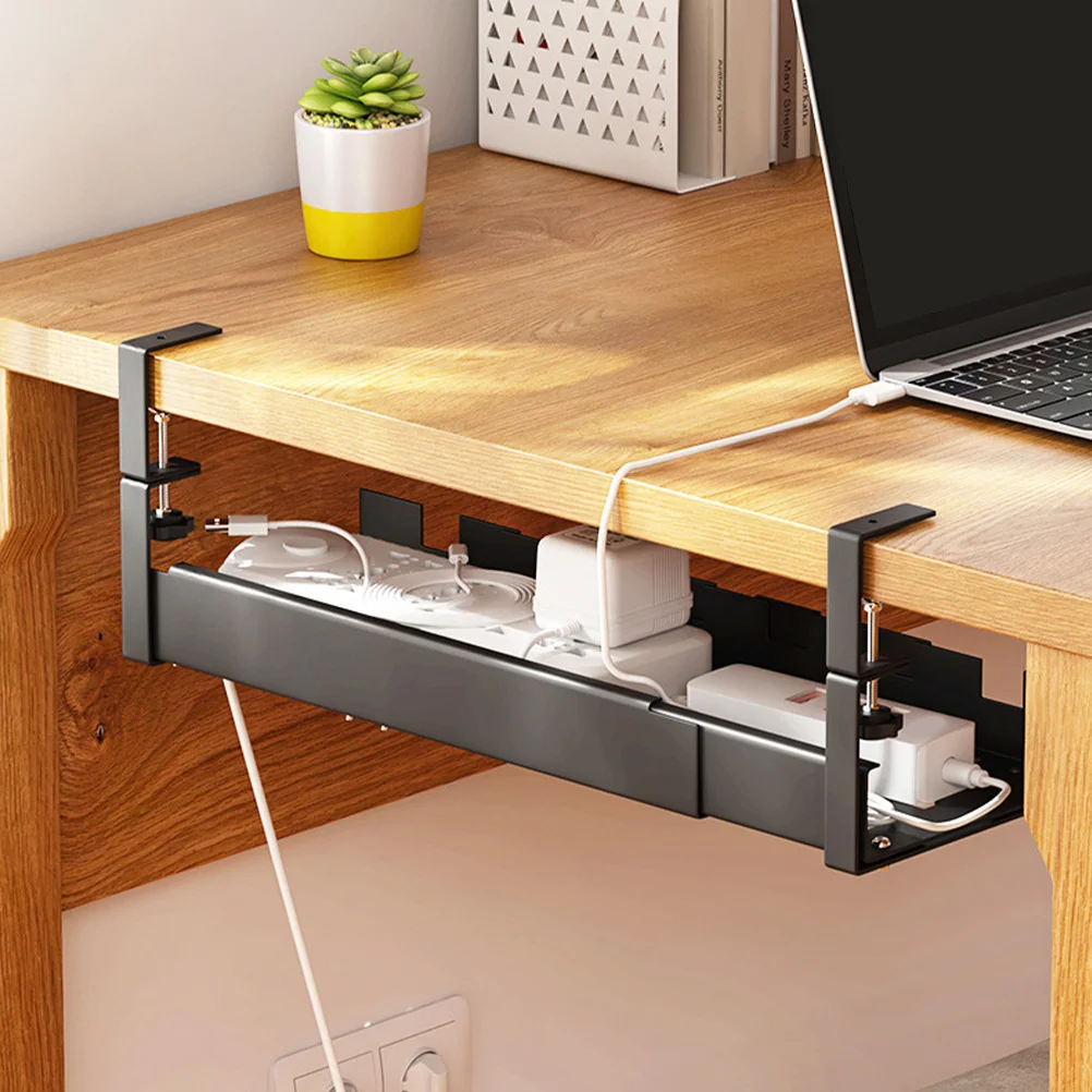 Under Desk Cable Management System Strong Load Bearing Tray for Desk Cord Organizer Smooth Wire Control At Home Or Office
