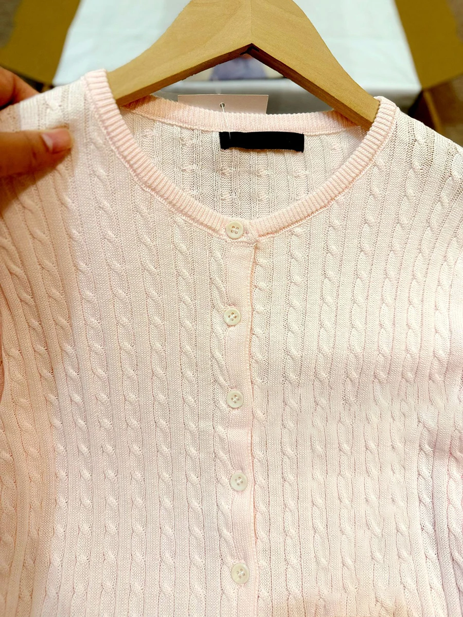 المرأة تويست زهرة الوردي ضئيلة سترة قصيرة الخريف جديد طاقم الرقبة واحدة الصدر تريكو الحلو شيك متماسكة سترة طويلة الأكمام #4