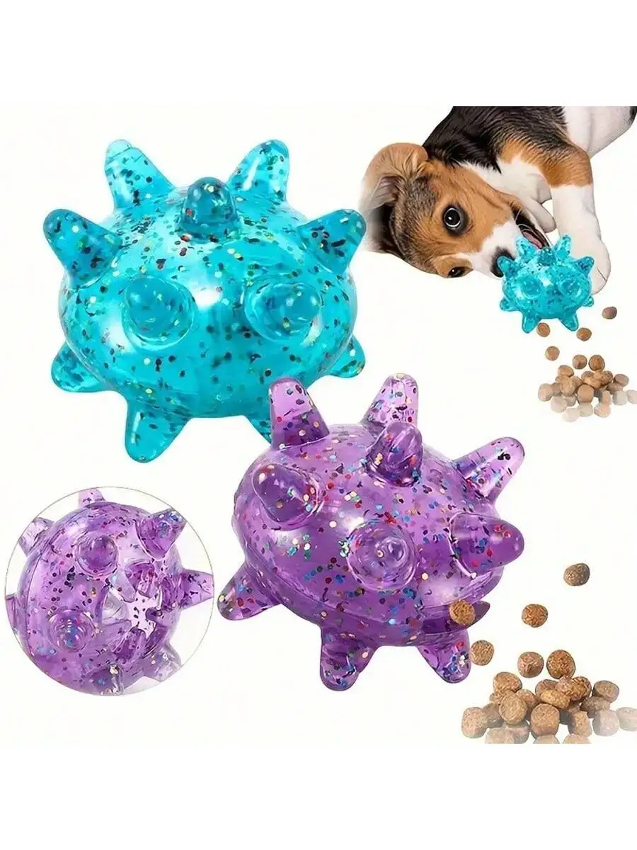 Weiches Material, Leckage-Lebensmittelspielzeug für Hunde, polnischer Backenzahnball, interaktives Kauspielzeug, schützt die Zähne für kleine und mittelgroße Hunde