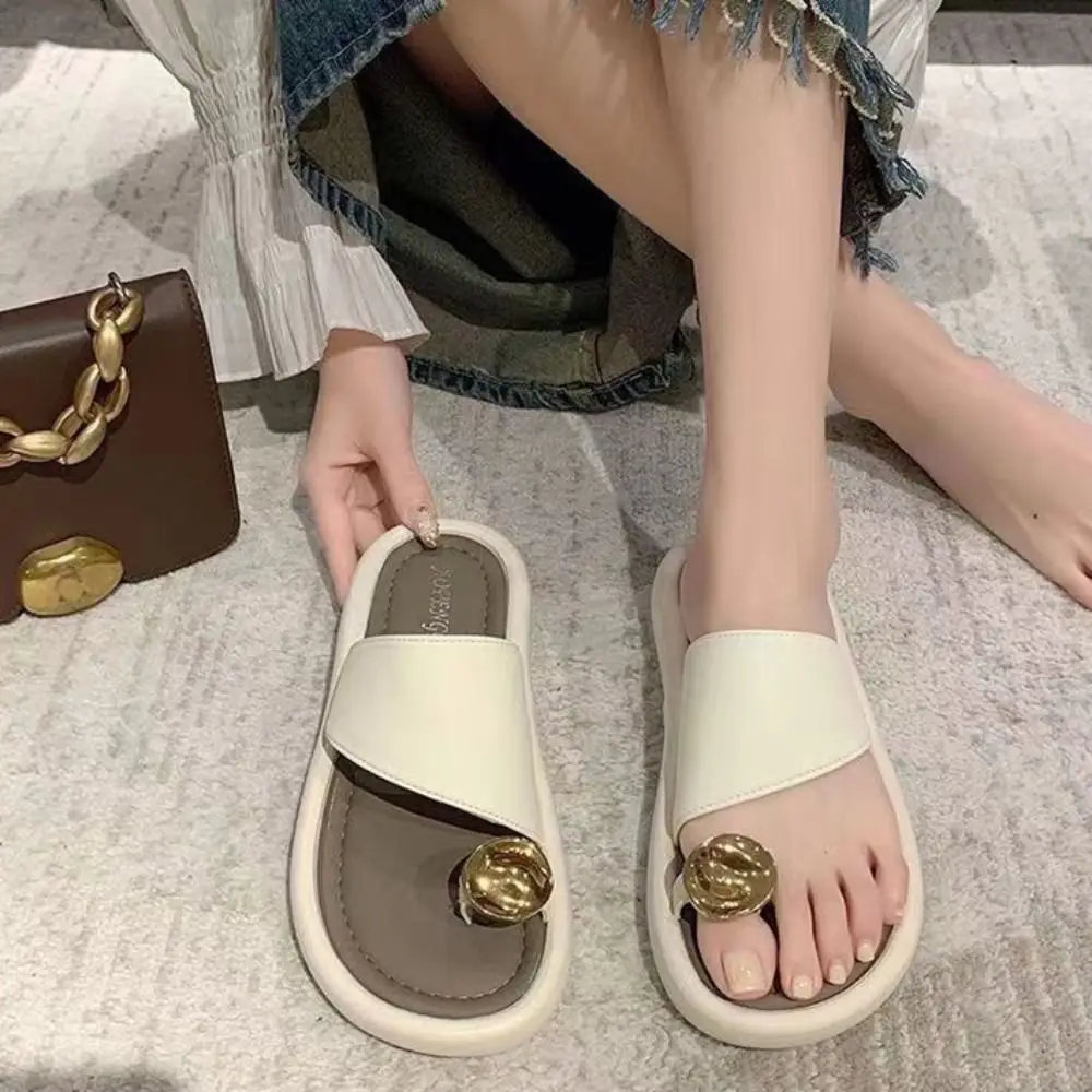 شباشب أنيقة ذات نعل سميك للنساء صنادل من جلد البولي يوريثان غير قابلة للانزلاق أحذية للبحر شباشب مسطحة من مادة PVC للفتيات #3