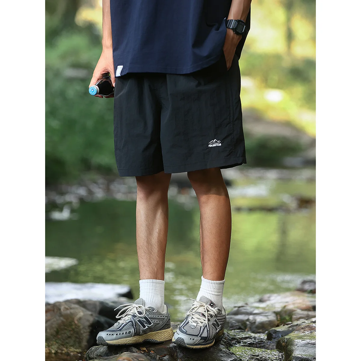 Men's Hiking Quick-drying Sports Shorts Breathable Drawstring Hiking Waist Shorts Running Fitness Workout Shorts basketball