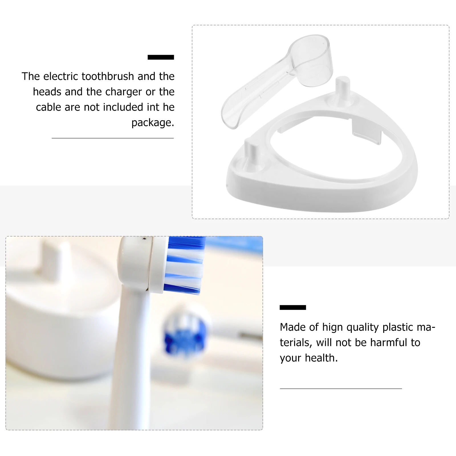 

2 Electric Head Holders 8 Covers Dust Proof Easy Clean Toothbrush Stand Accessories HOLDER Keep Heads Tidy Solution