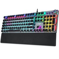 F2088 Mechanical Gaming Keyboard Anti-ghosting 104 Plating Blue Switch Wired Mixed Backlit Keyborad for Game Laptop PC