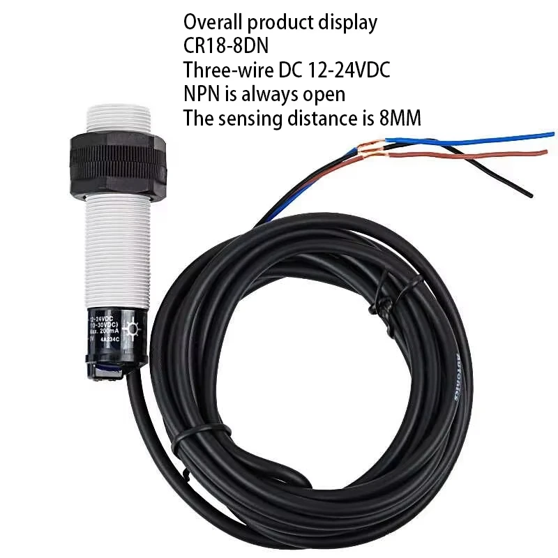 Capacitive Proximity Sensor Switch CR18-8DN 8DP 8AO 8AC DC 24V Non-contact Measurement for Industrial Automation