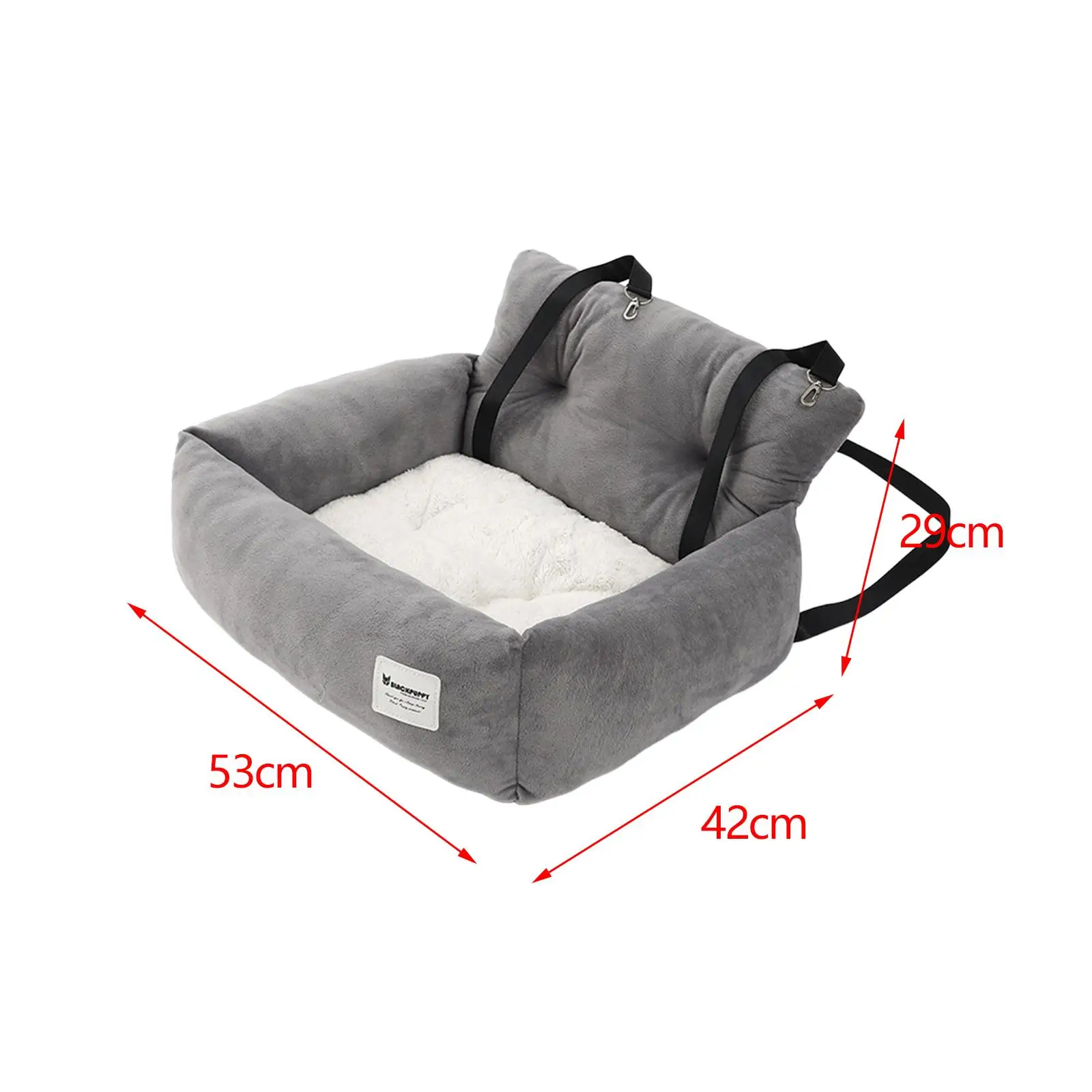 Asiento de SUV para perro y gato, cama fija con correa ajustable, parte inferior antideslizante, suministros de transporte para viaje