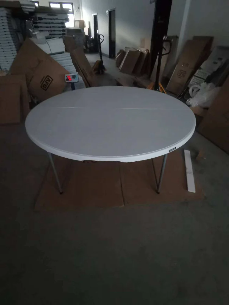 8-10 Persons Plastic 5ft Banquet Wedding Event Dine Round Folding Table for Dining Party With Durable