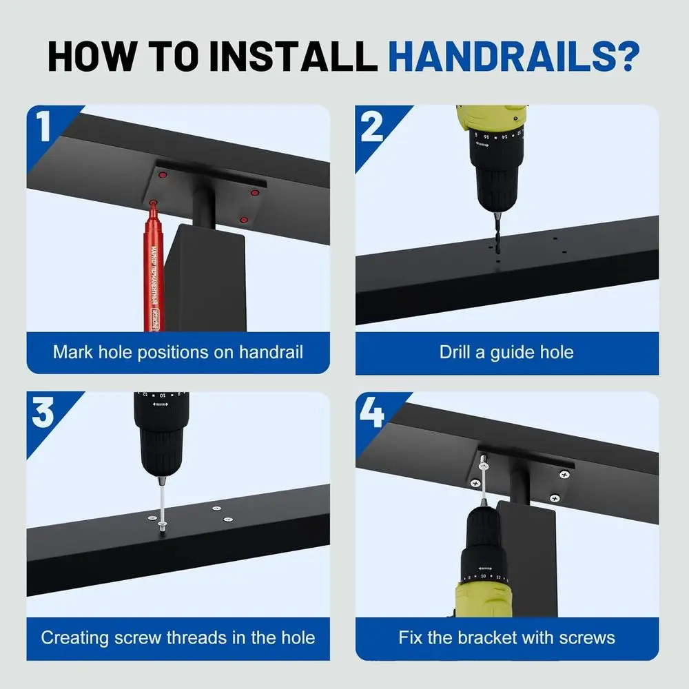Stainless Steel Handrail for Deck Stair Cable Railing System, Cuttable Rectangular Rail, Indoor Outdoor Use