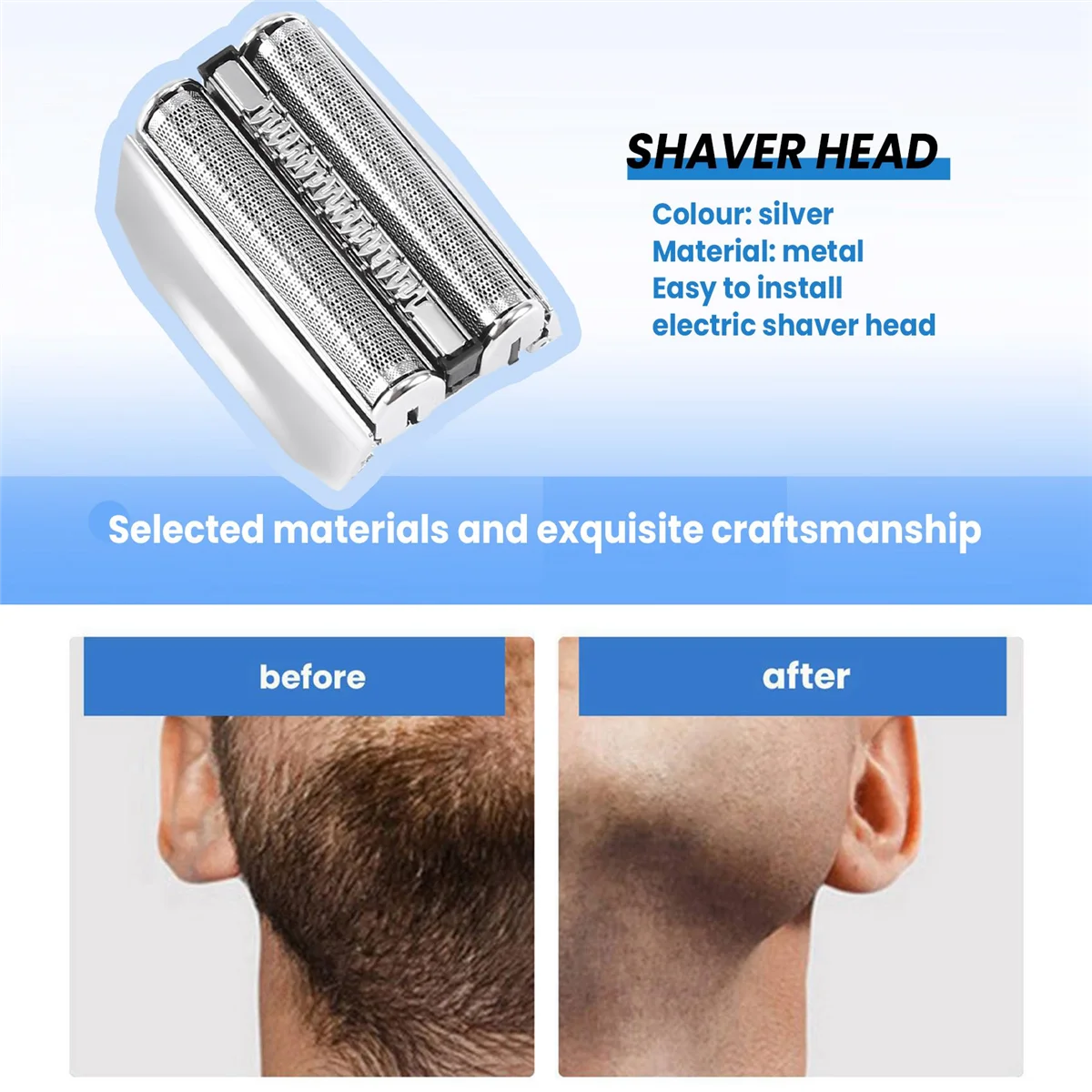 Replacement Shaver Head for Braun 70S Series 7 790Cc, 760Cc, 7850Cc, 7865Cc, 7880Cc, 7893S, 740S Cutter Replacement Head