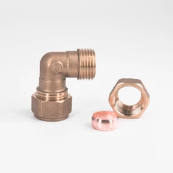 Pipe Fitting Fit Tube OD 15mm-35mm Brass Compression Elbow Junction Union Joint Coupling Connector Adapters Water Gas Fuel