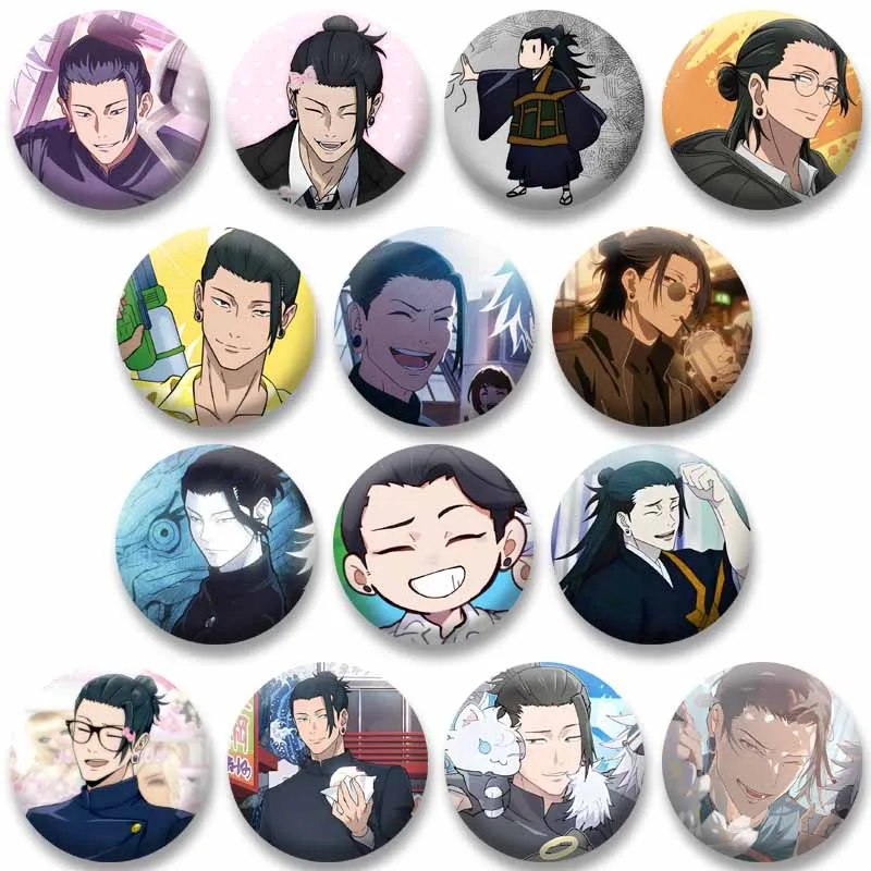 Criatividade figura dos desenhos animados suguru geto emblemas engraçado anime ícone broche esmalte pino mochila roupas jóias acessórios brinquedos presentes