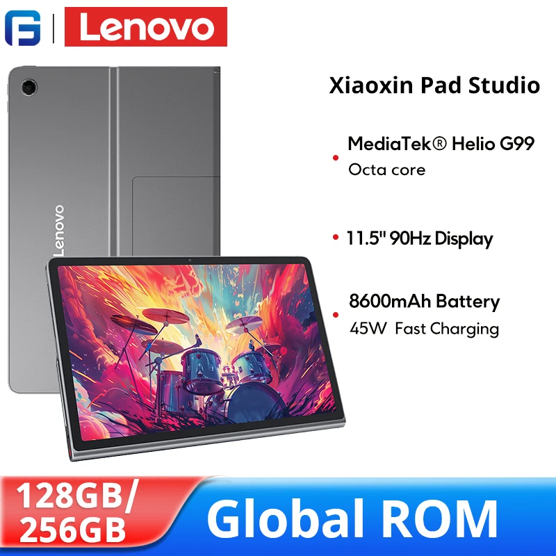 Global ROM Lenovo Xiaoxin Pad Studio 11.5 Inch Tablet MTK Helio G99 128GB 256GB 8600mAh Battery 45W Charging WIFI