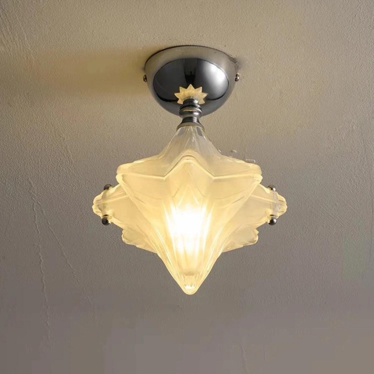 Contemporary Star Nordic Glass Iron Chandelier Pendant Light Lamp for Bedroom Living Room Office Indoor Home Decorative Fixture