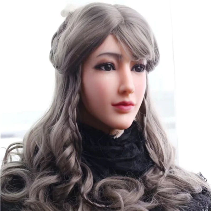 2022 New Silicone Face Mask Transgender Silicone Shemale Skin Cosplay Women Crossdresser Latex Dress for Male Sexy Party COS