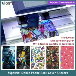 VORMIR 50pcs Embossed Mobile Phone Skin Sticker Laser Color Back Films for Screen Protector Machine