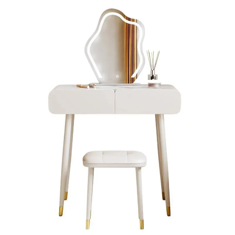 Cream wind light luxury rock slab dresser small apartment bedroom very narrow mini makeup table