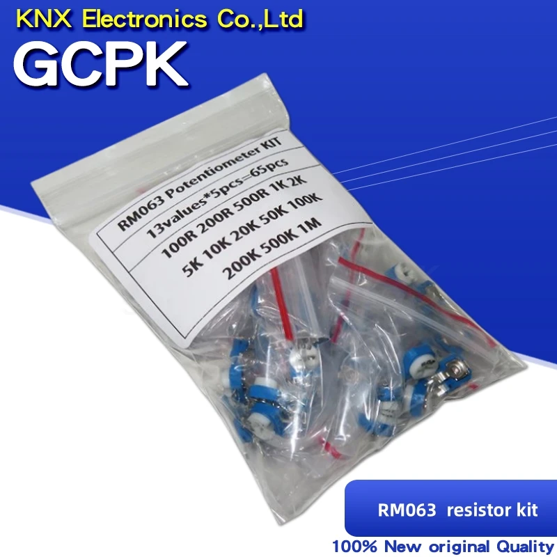 

13values*5pcs=65pcs RM063 vertical Potentiometer adjustable resistor kit 100 ohm -1M ohm 100R 200R 1K 2K 5K 10K 20K 50K 100K 1M