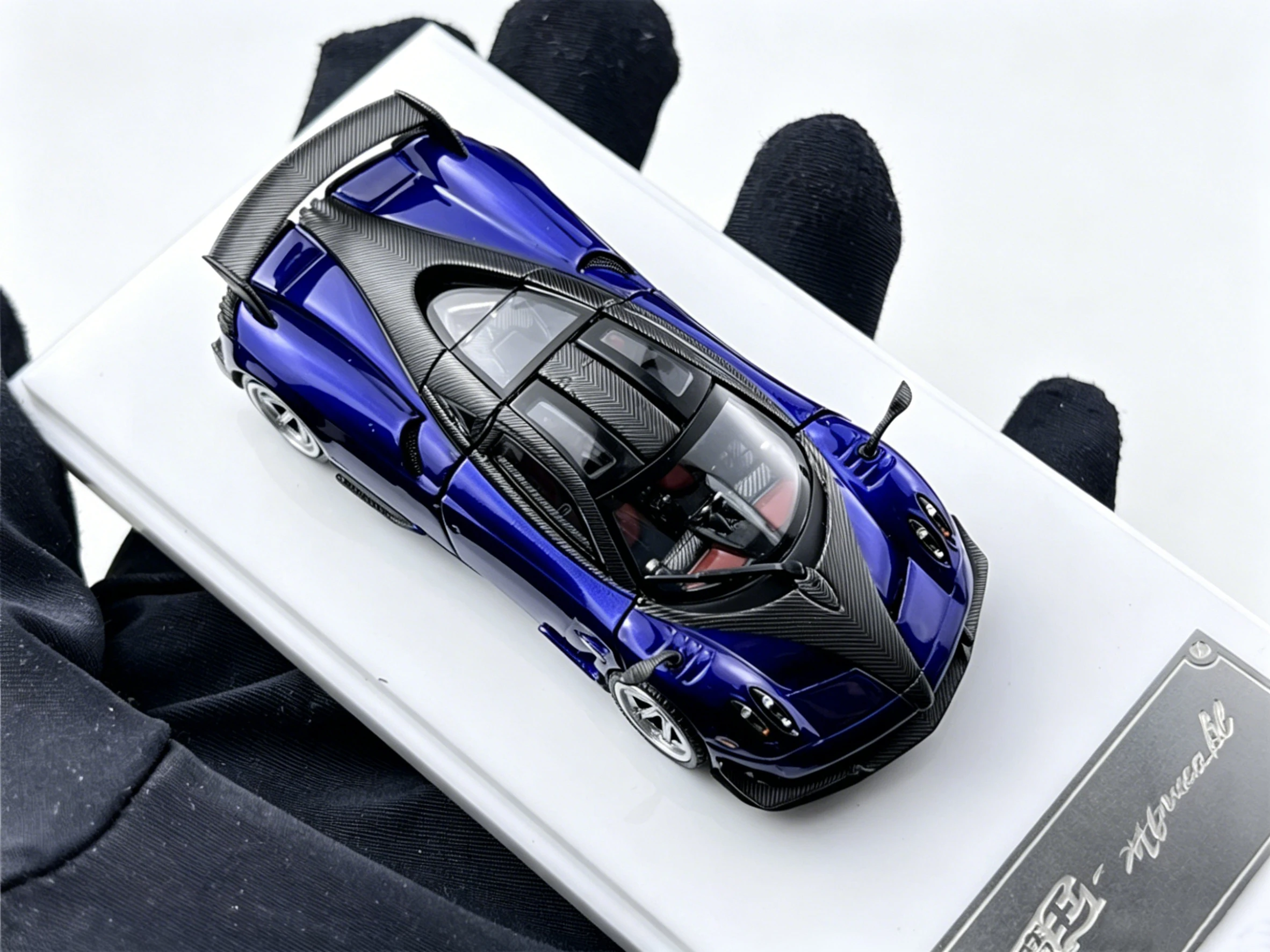 Demon King Auto 1:64 Pagani Huayra BC Blue Carbon Diecast Car Model In Stock Ready To Ship