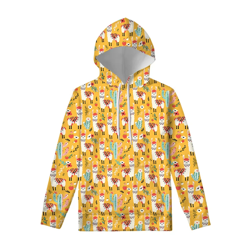 2024 Alpaca Graphic 3D Print Design Man Clothes Street Style Fleece Sweatshirts Autumn Casual Hoodies Fashionable Pullovers Tops