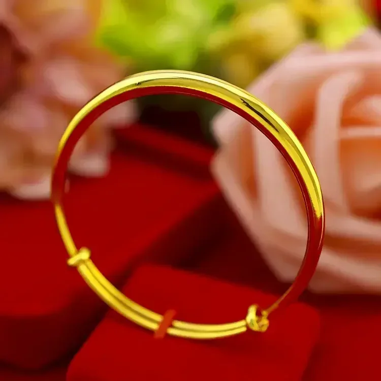 

Gold Jewelry Women's 24K Real Gold Bracelet 9999 Push and Pull Open Bracelet Fashion Luxury Jewelry Real Gold Bracelet