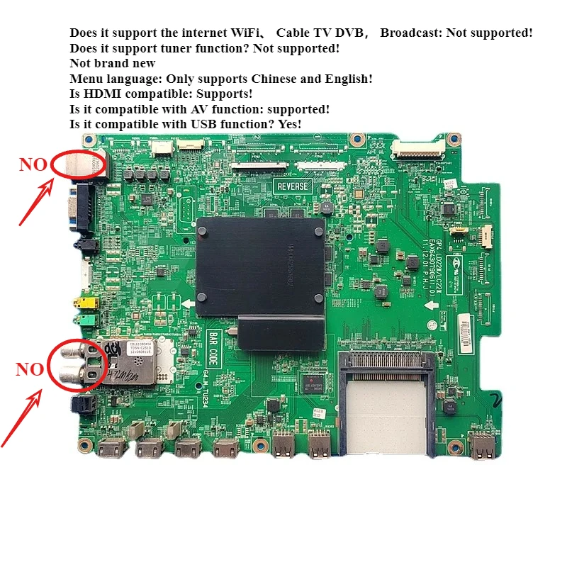 Compatibile con la scheda madre LG EAX64307906 (1.0) EBT62049202 EBT62029603 EBT62225717 Scheda principale TV 42LM620S 47LM420T 42LM620T47"
