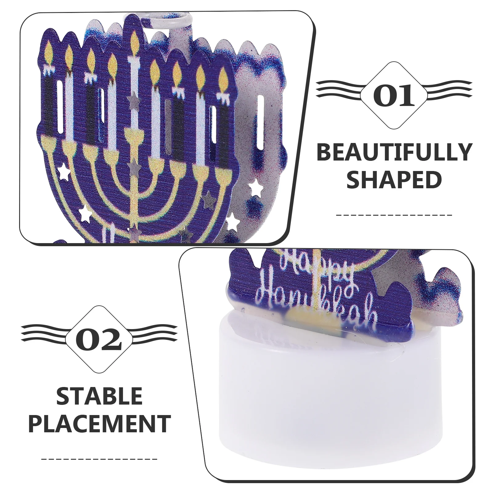 เทียนฮานุกกะแบบ LED ไม่มีเปลวไฟ ใช้ไฟฟ้า สำหรับตกแต่งงานปาร์ตี้ที่บ้าน ของตกแต่งงานเทศกาลของชาวยิว