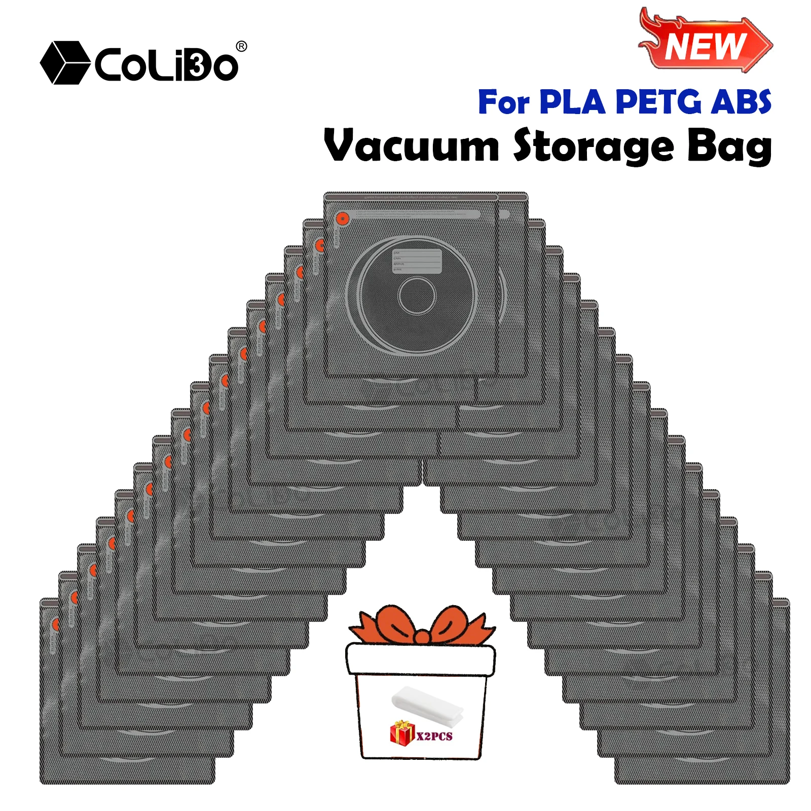 Upgraded black Filament Storage Vacuum Bag PLA/ABS/PETG Filament Dryer Safekeeping Humidity Resistant For 3D Printer Parts