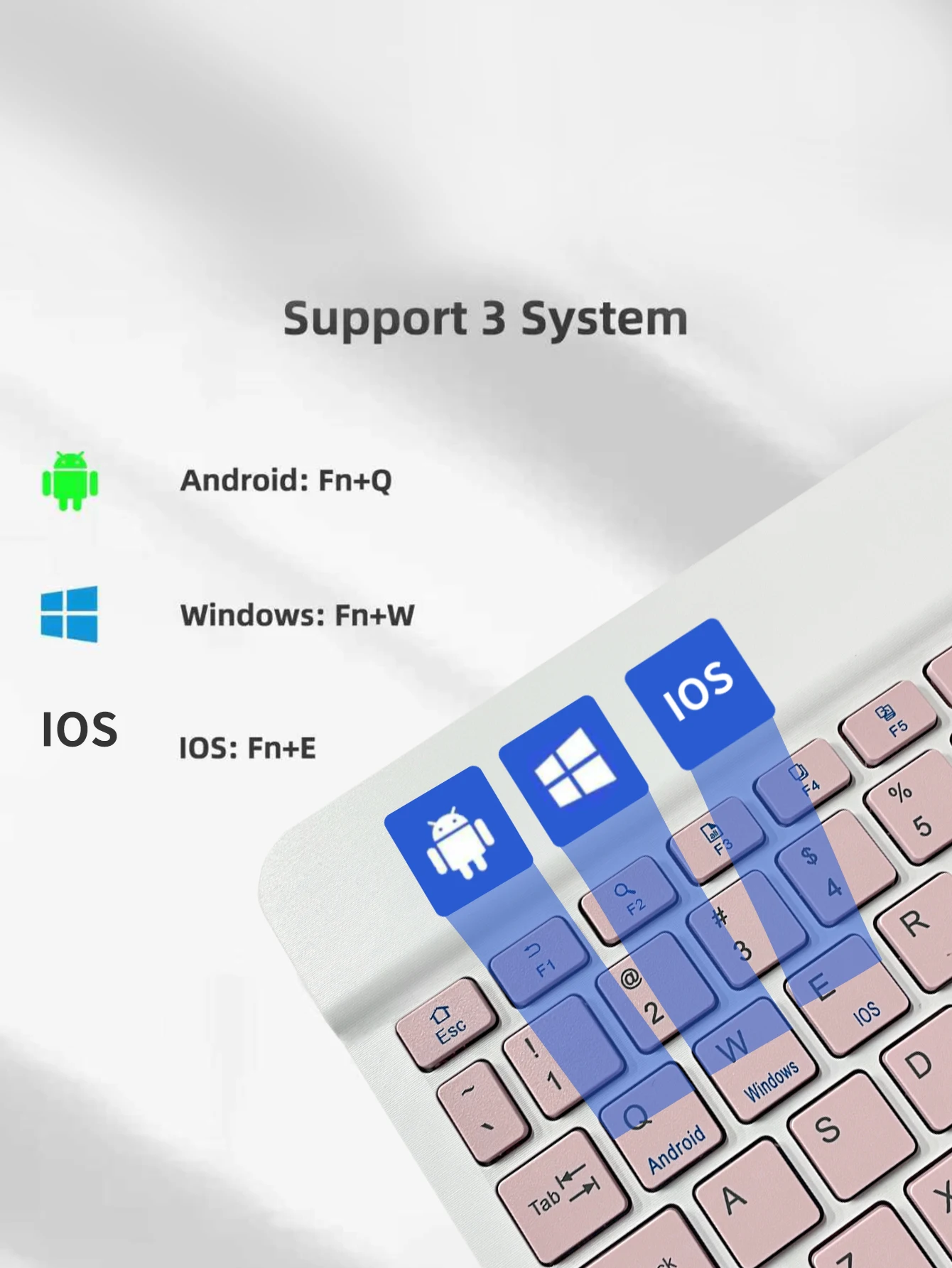 Wireless keyboard, 10 inch slim, rechargeable silent, tablet/laptop wireless keyboard, ipad mini keyboard