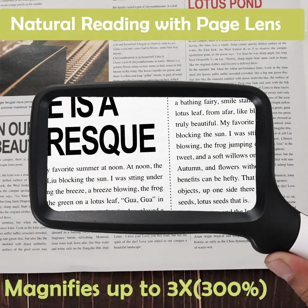 

5 LED Lights Loupe Magnifier 2 Modes Dimmable Function Magnifying Glass Ergonomics 3x Magnification 3X Magnifying Glass Reading