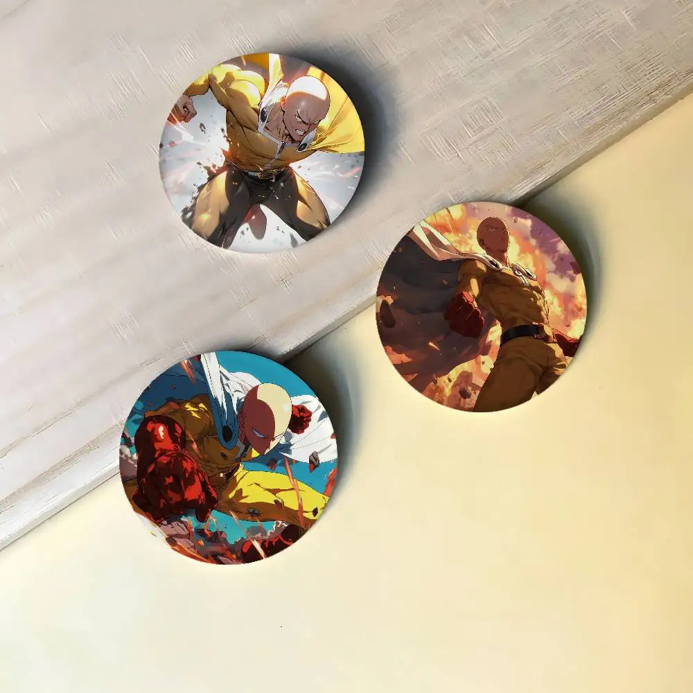 One Punch Man Animation Badges Peripheral Lapel Pins Tinplate Round Brooch For Shoulder Bag Accessories Souvenir Gifts