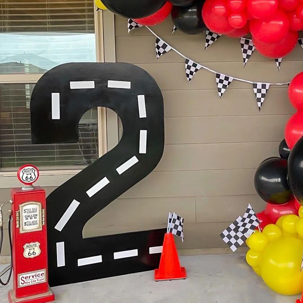 73cm Number Mosaic Board Customize DIY Large Digit for Racing Car Birthday Party Backdrop Decorations Kids Baby Shower Decor