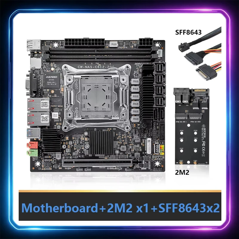 

CW C612 20G ITX NAS Motherboard LGA2011-3 XEON E5 V4 Dual 10G NIC 10 SATA 4 NVMe PCIe X16 Server Motherboard