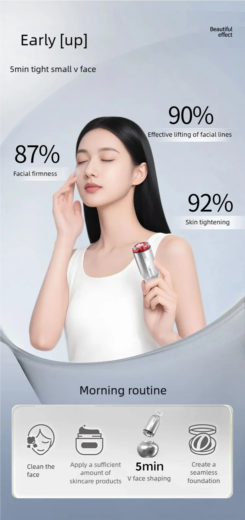 Masseur Facial EMS, thérapie à la lumière LED, Vibration ionique sonique, raffermissement de la peau, Lifting du visage, dispositif de beauté Anti-rides, outil de soins de la peau