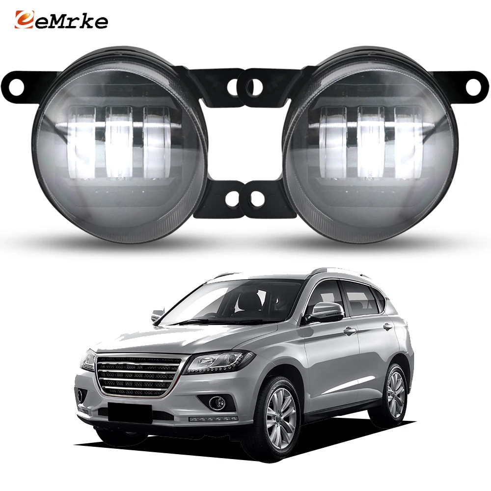 

LED Angel Eye Daytime Running Lights Led Fog Lamp Assembly for Great Wall Haval H2 2014-2019 Driving Light Lens White + Yellow
