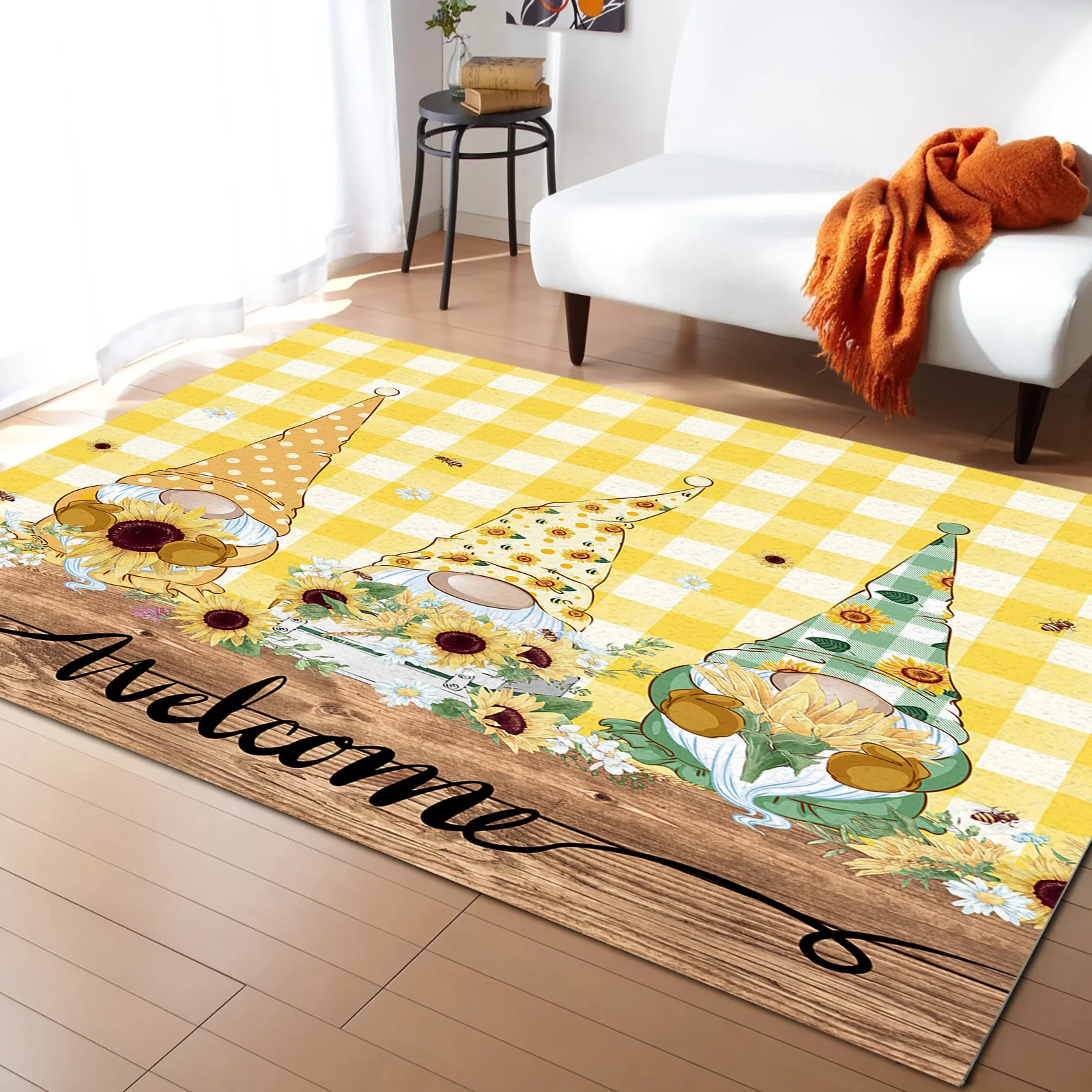 

Sunflower Dwarf Pastoral Wind Farm Carpet Area Rug Children's Room Living Room Bedroom Large Rug Home Play Decoration Floor Mat