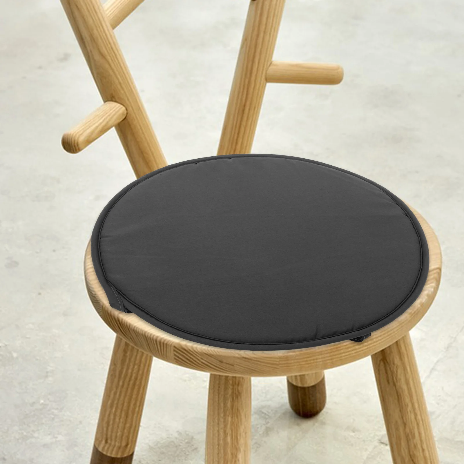 

1Pcs Premium Thickened Round Seat Cushion 38Cm Dark Grey for Home Office Chair Sofa Car Decorative Straps Design Sponge Pads