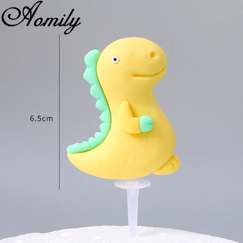 Aomily 3D Handmade Animal Cake Topper festa di compleanno decorazione torta per bambini dinosauro tigre leone Panda scimmia giraffa coniglio