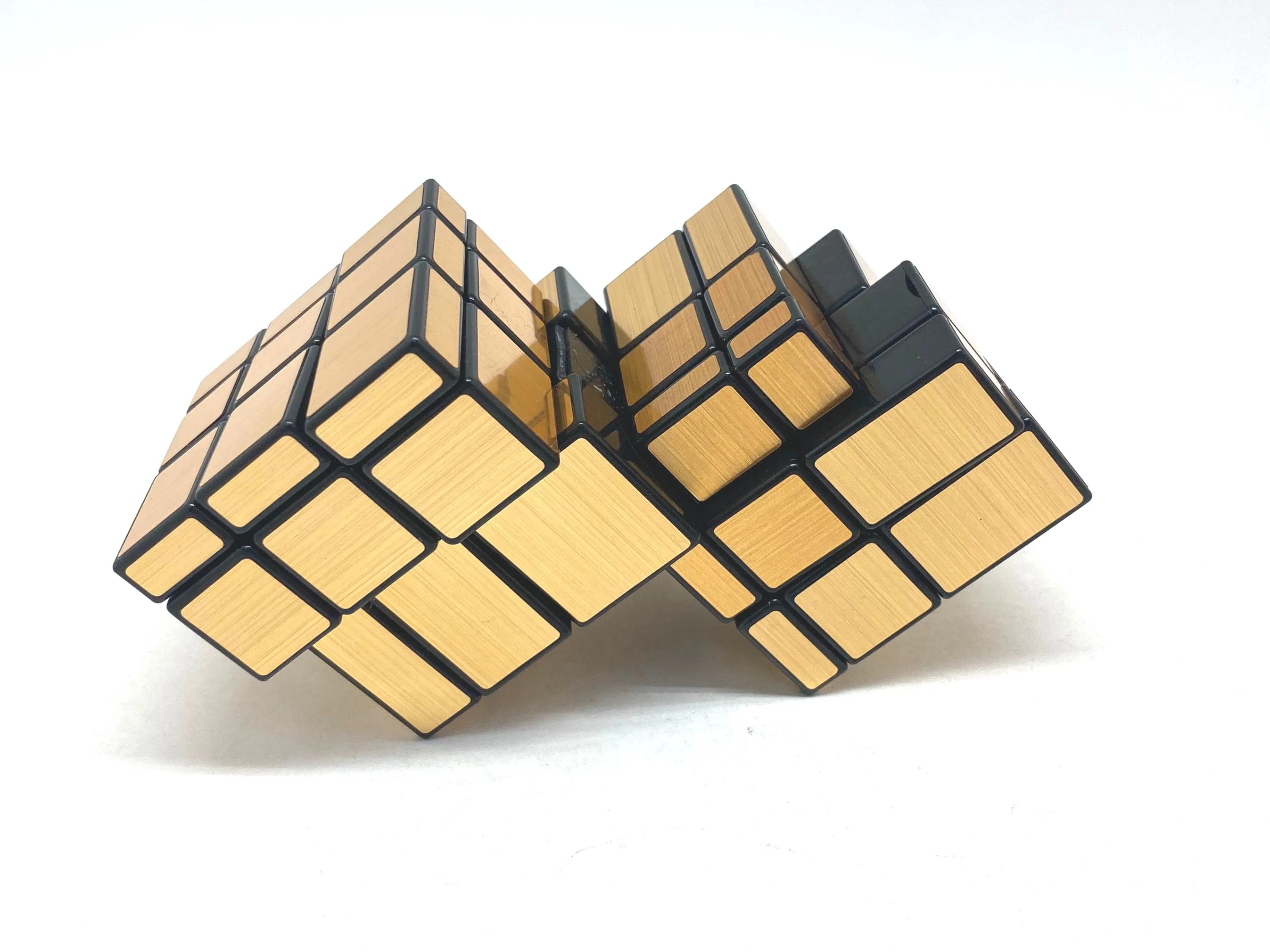 Calvin Specchio Doppio Cubo Adesivo Cubo Magico Forma Strana Cubo di Velocità Puzzle Professionale Giocattolo Regalo per Bambini Cubo Magico Puzzle