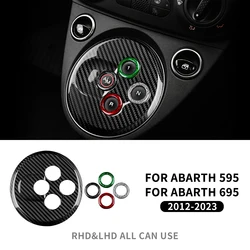 Real Hard Carbon Fiber Sticker For Abarth 595 695 2012-2015 2016 2017 2018 2019 2020 2021 2022 2023 Automatic Gear Shift Button