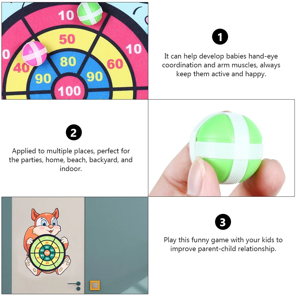 

1 set 1 Set Sticky Kids Cartoon Board Game Educational Throwing Playset Indoor Outdoor Party Beach Backyard Game