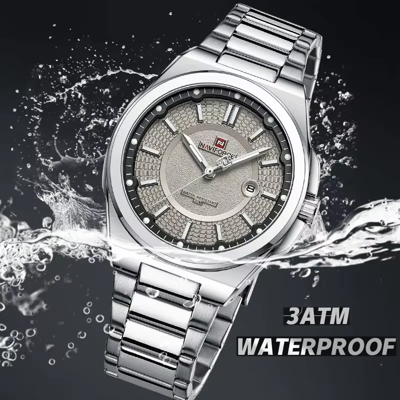 NAVIFORCE-Reloj de pulsera deportivo de acero inoxidable para hombre, cronógrafo clásico de cuarzo, resistente al agua, informal, Original, nuevo,