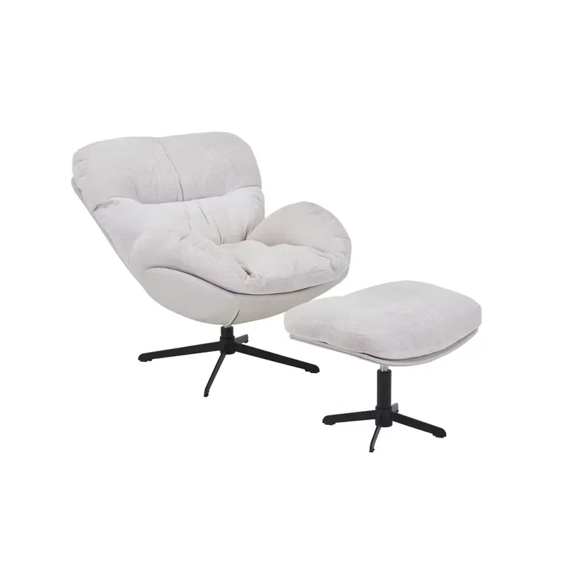 Light Swivel Rocking Chair Accent Chair Home Living Room Balcony Leisure Lazy Sofa Rocker Chair with Footstool