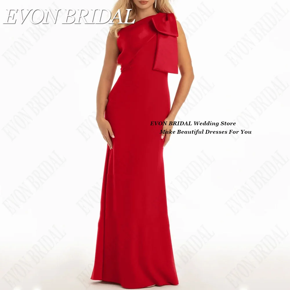 EVON BRIDAL Celebrity Red Carpet Dresses One Shoulder Satin Mermaid Evening Gown Sleeveless Formal Occasion Dresses Floor Length