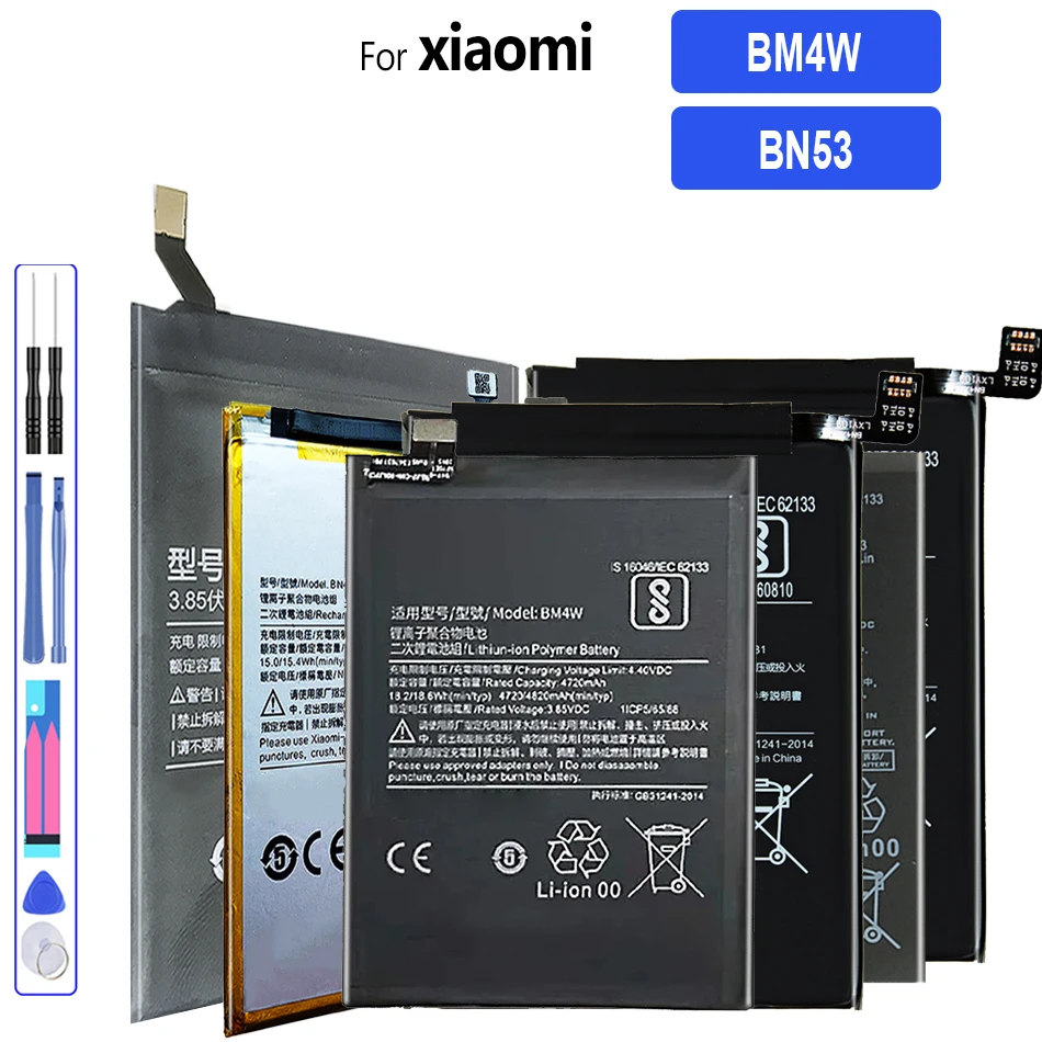 Battery BM4W BN53 4820mAh For Xiaomi Redmi Note 9 Pro Note9 Pro 5G note 9 Pro note9 Pro  BM4 W BN 53 Mobile Phone Batteira