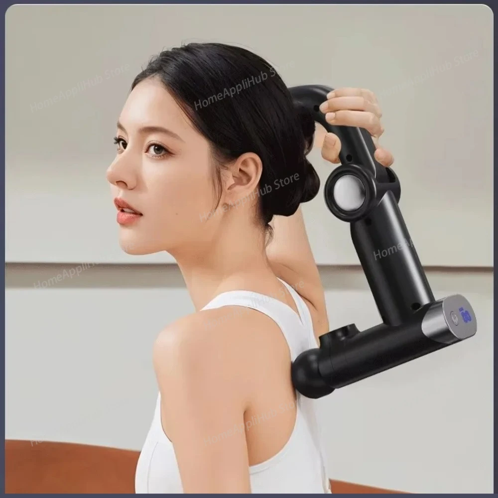 

USB Rechargeable Portable Facial Body Head Massager Angle Rotatable Vibration Massage Gun with Heat Function