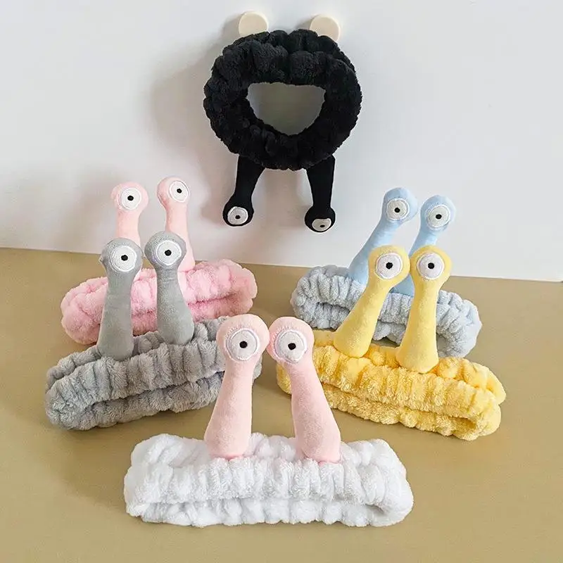 faixa-de-cabelo-de-pelucia-estilo-coreano-com-desenho-de-caracol-fofa-para-lavar-o-rosto-famosa-na-internet-anel-de-cabel