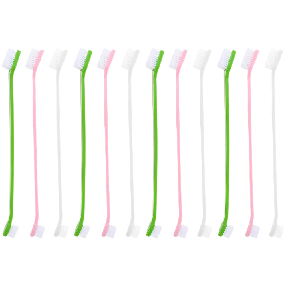 

12Pcs Pet Oral Toothbrush Dual Head Dog Toothbrush for Effective Teeth Stain and Bad Breath Removal Tool Dog Tooth Brush